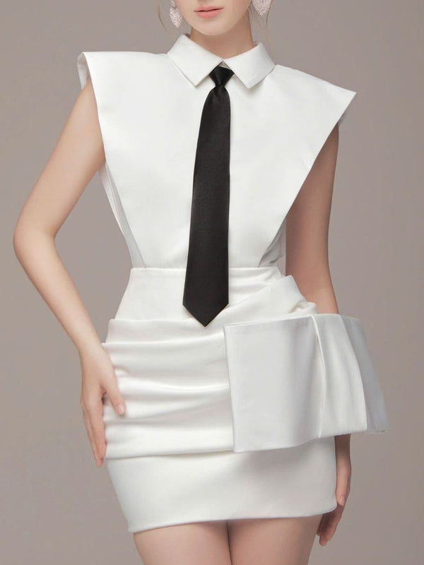 Isabelle Sleeveless Ruch Skirt Set