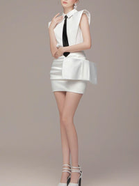 Isabelle Sleeveless Ruch Skirt Set