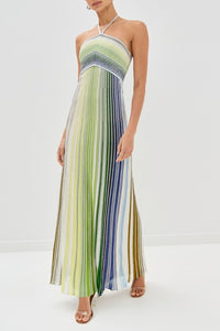 Felicia Metallic Knit Backless Maxi Dress