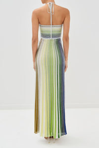 Felicia Metallic Knit Backless Maxi Dress