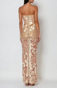 Dohnnall Strapless Flower Maxi Dress