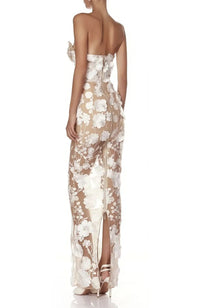 Brooklyn Strapless Flower Maxi Dress