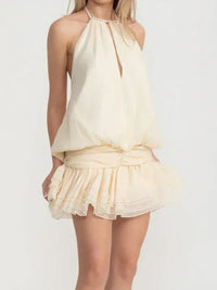 Auriane Pearl Mesh Ruch Skirt Set