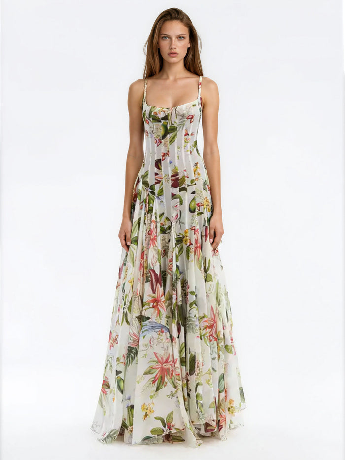 Pyrella Ruched Sweetheart Neck Maxi Dress