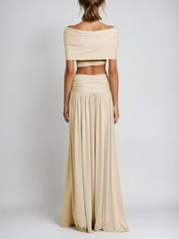 Dylis Off Shoulder Ruch Skirt Set