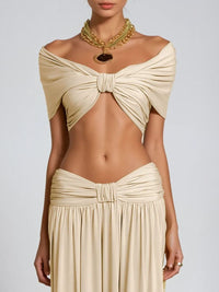 Dylis Off Shoulder Ruch Skirt Set