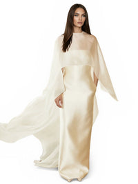 Daplag Mesh Shawl Silky Maxi Dress