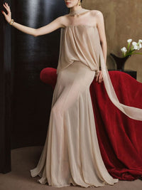 Osalish Ruch Mesh Mermaid Maxi Dress