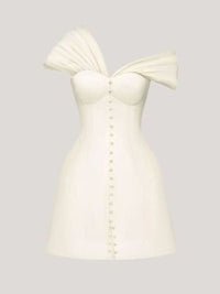 Fahriye One-Shoulder Ruch Mini Dress