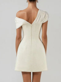 Fahriye One-Shoulder Ruch Mini Dress
