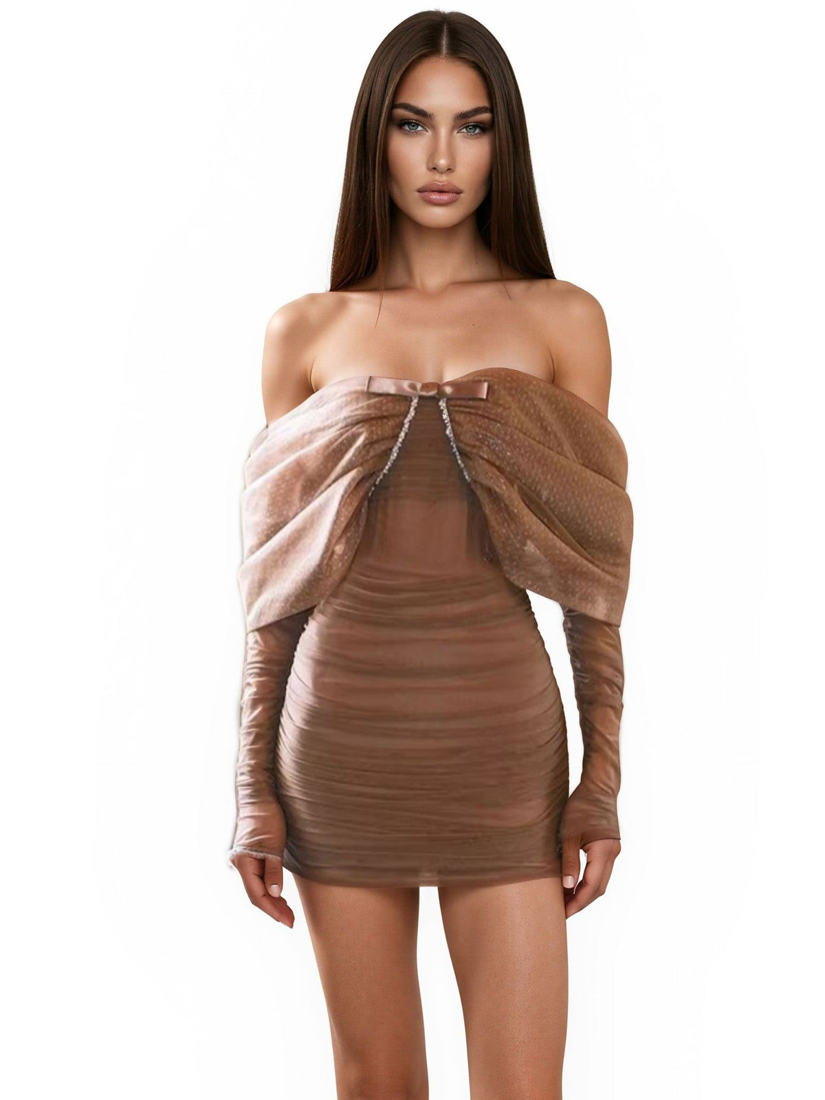 ariel off shoulder mesh mini dress Edikted Ariel Off-Shoulder Mesh Mini Dress Blue - $27 (32% Off Retail)