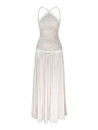 Volinola Lace Floral Ruch Maxi Dress