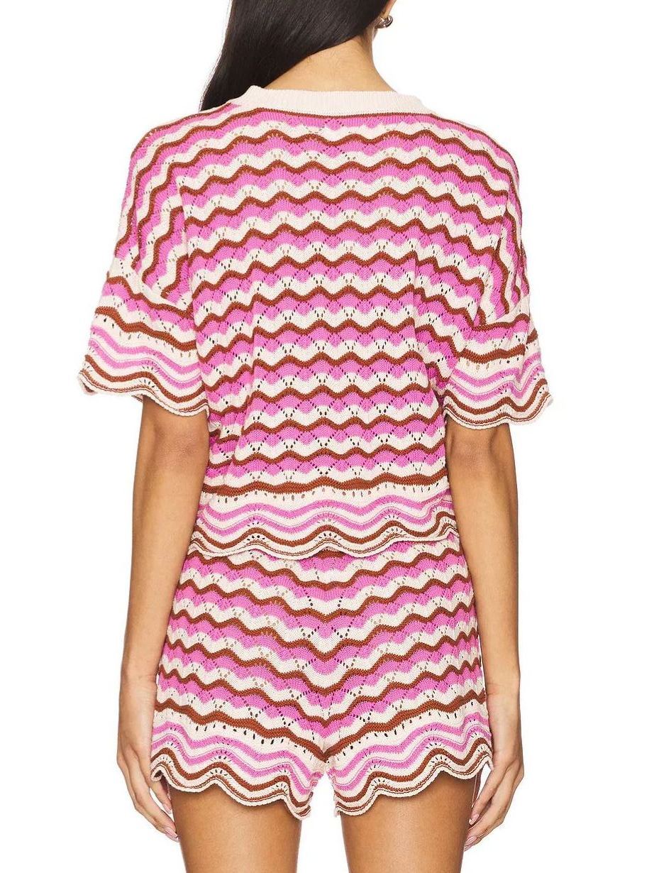 Malimos Stripe Knit Shorts Set