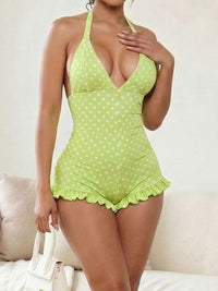Mujay Dukes Romper in Green
