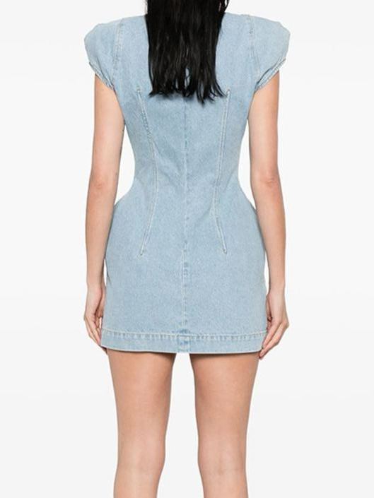 The Malevos Denim Ruch Mini Dress