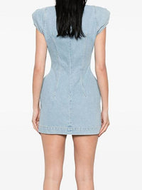 The Malevos Denim Ruch Mini Dress