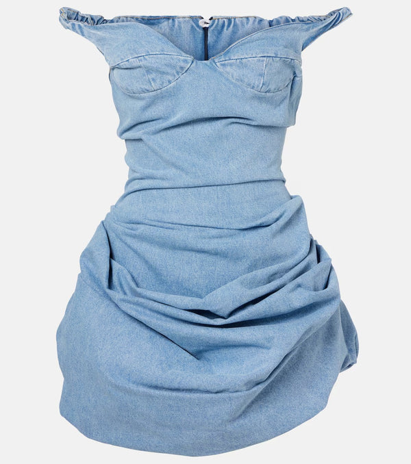 Posmo Off-Shoulder Denim Minidress