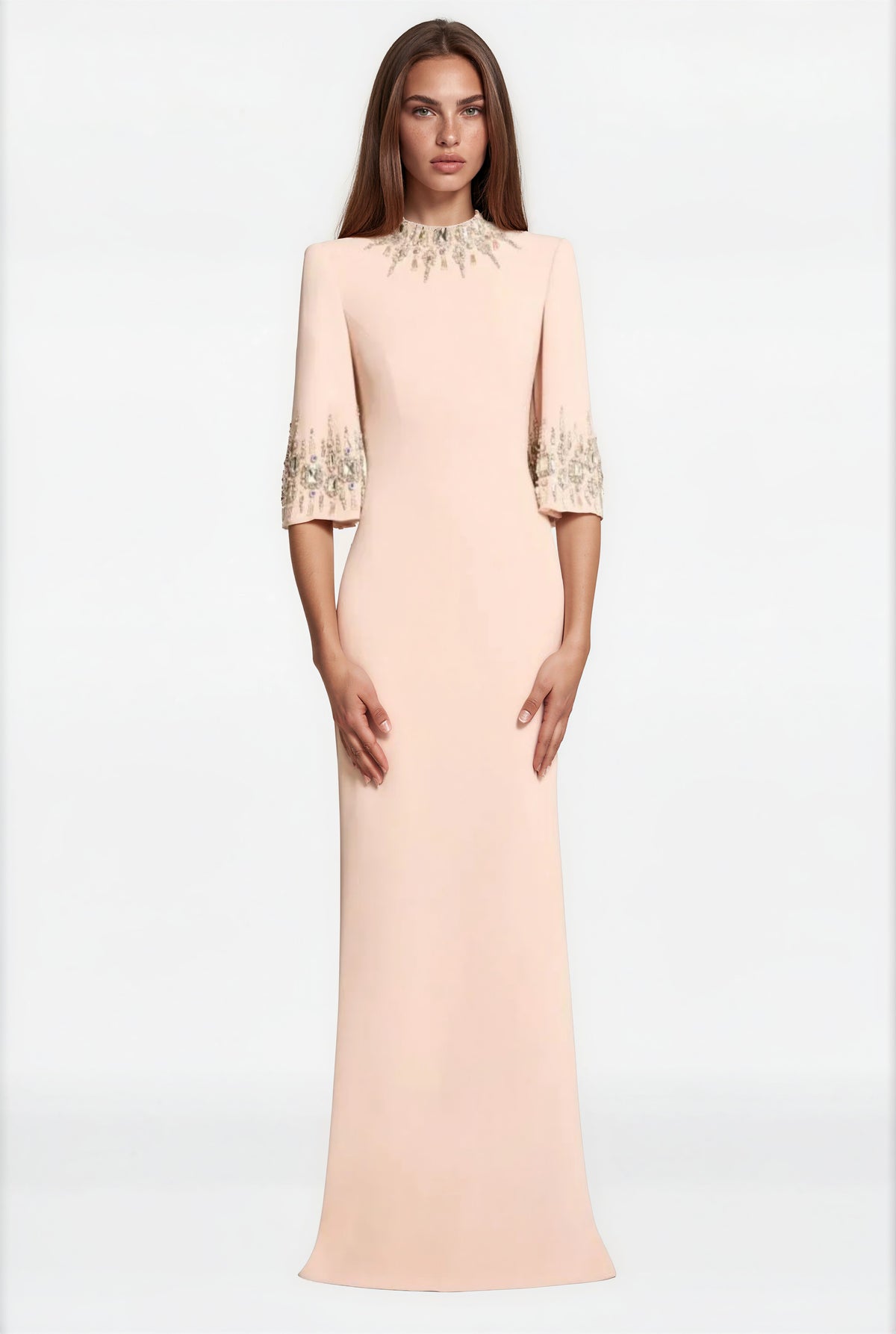Bokamoso Pink Embellished Corset Maxi Dress