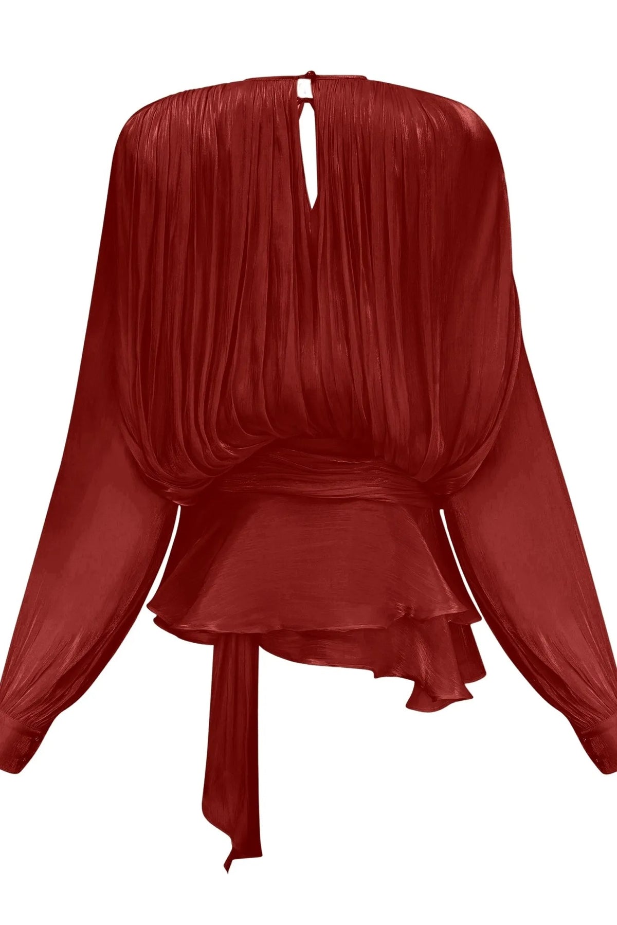 Chiara Red Fully Pleated Ruffled Mini Dress