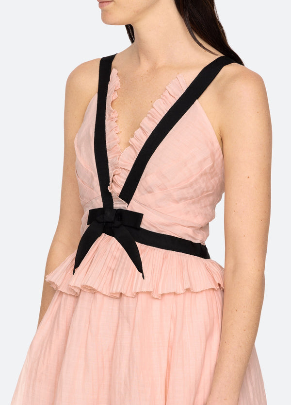 Seanina V-Neckline Midi Dress
