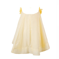 Goril Yellow Off-Shoulder Mini Dress with 3D Florals