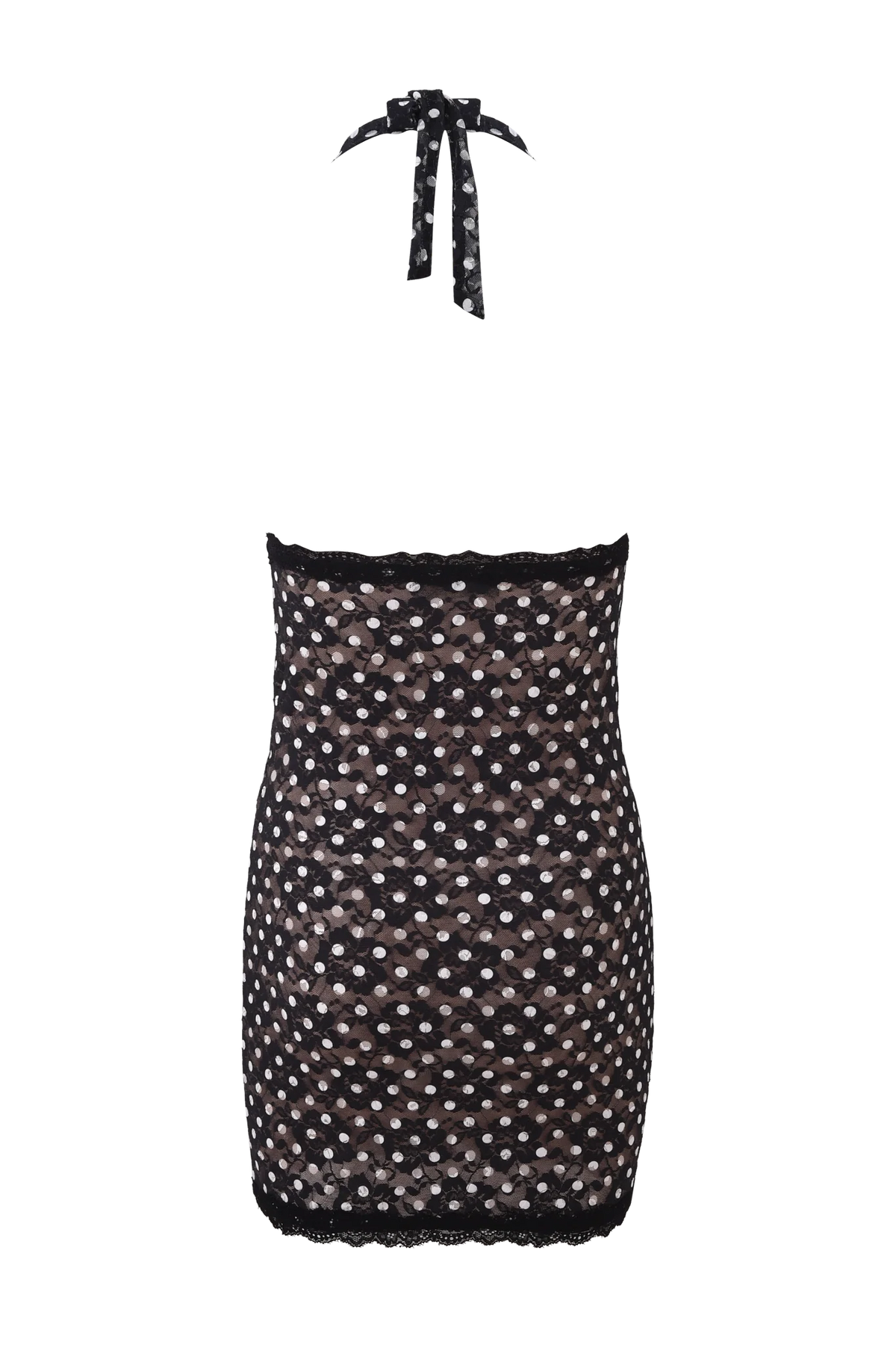 Maeva Halter Neck Dot Mini Dress