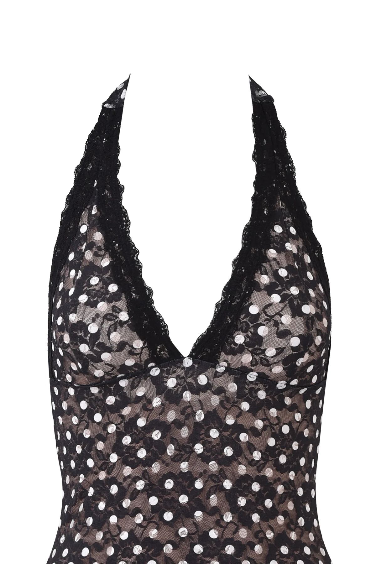Maeva Halter Neck Dot Mini Dress