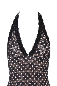 Maeva Halter Neck Dot Mini Dress