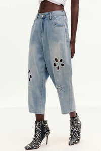 Yoseley Flower Cutout Jeans
