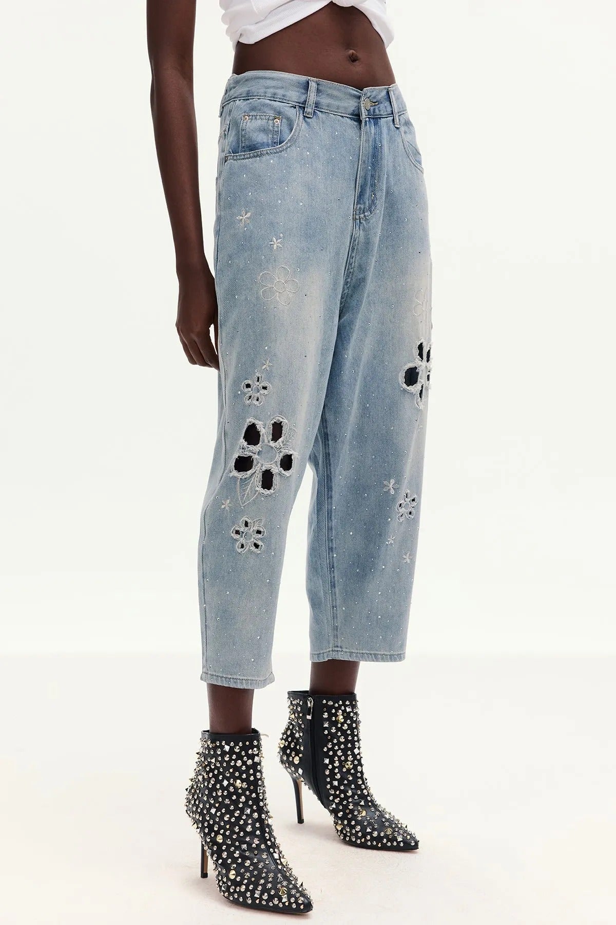 Yoseley Flower Cutout Jeans