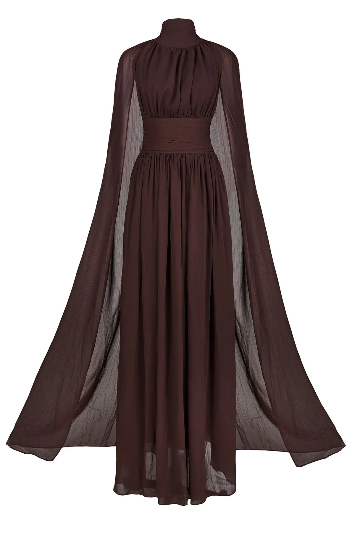 Fatos Backless Ruch Mesh Maxi Dress