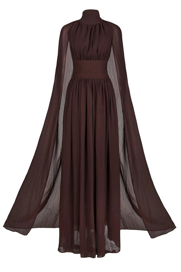 Fatos Backless Ruch Mesh Maxi Dress