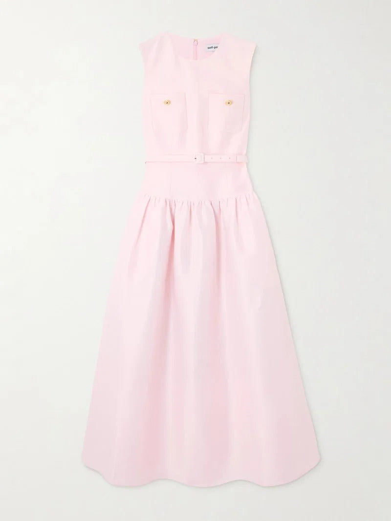 Felinus Sleeveless Drop Waist Midi Dress