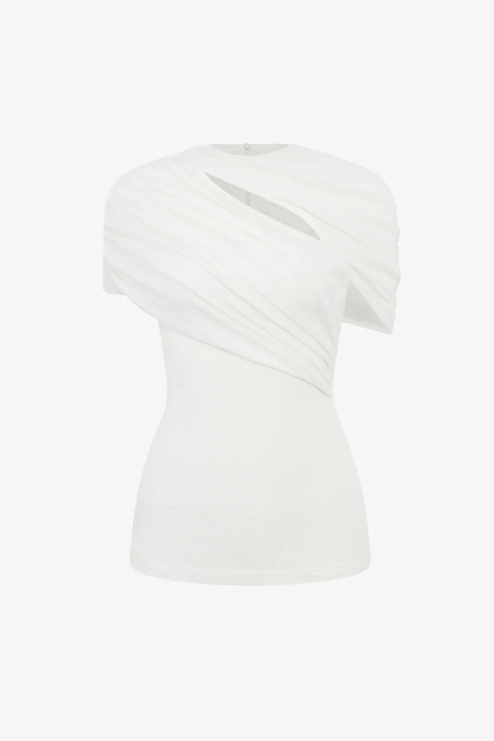 Sabine White Asymmetrical Top & Skirt Set