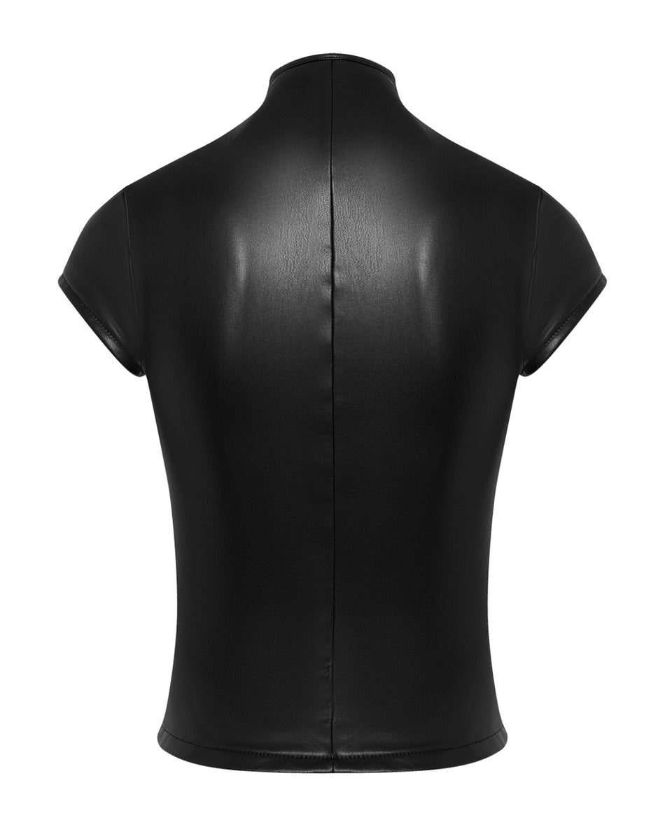 Davlat Bodycon Hook Leather Top