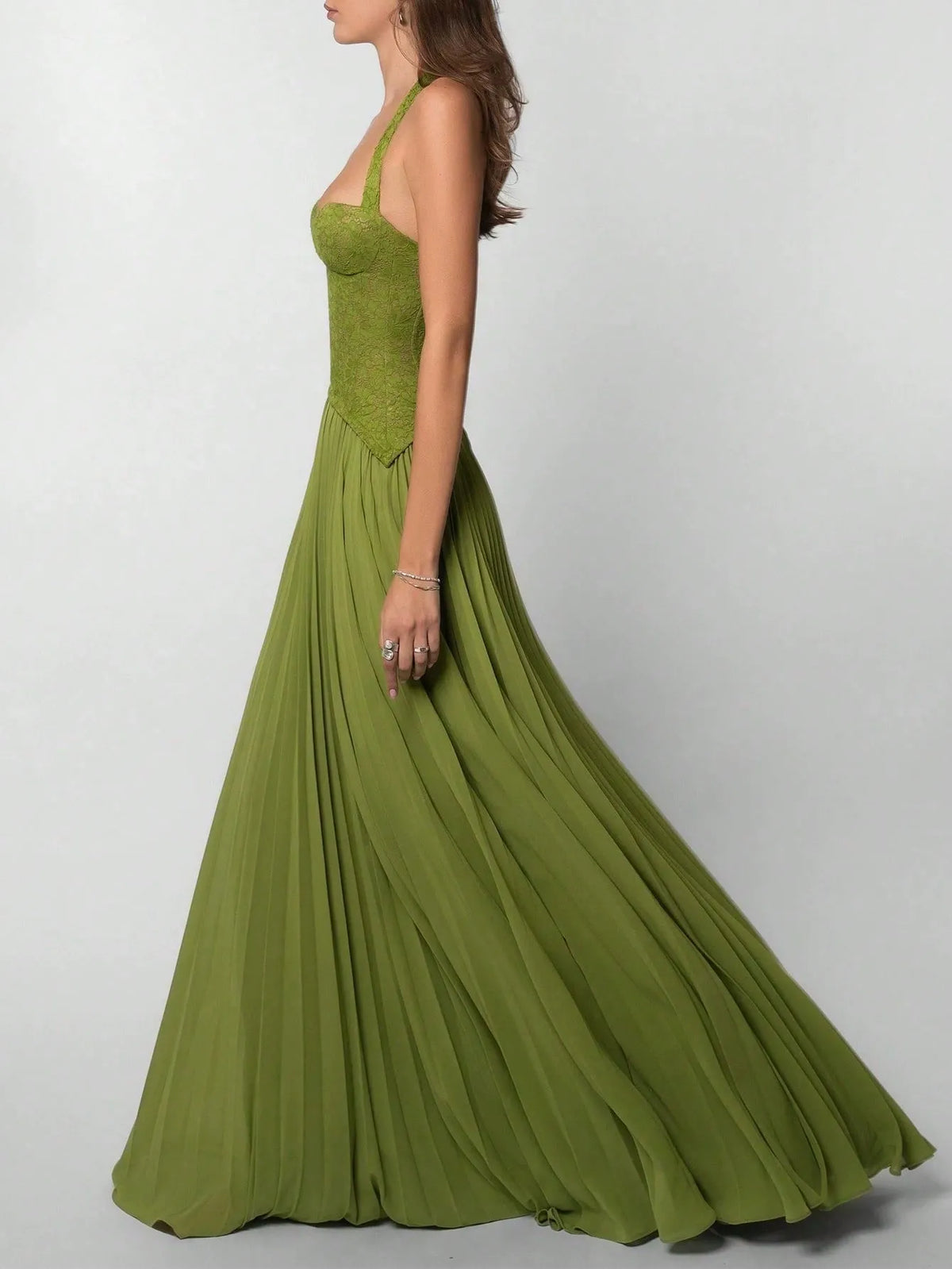 Nuria Emerald Corset Gown
