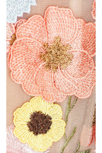 Eleanora Strapless Flower Embroidered Mini Dress