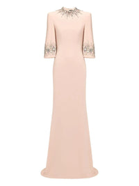 Bokamoso Pink Embellished Corset Maxi Dress