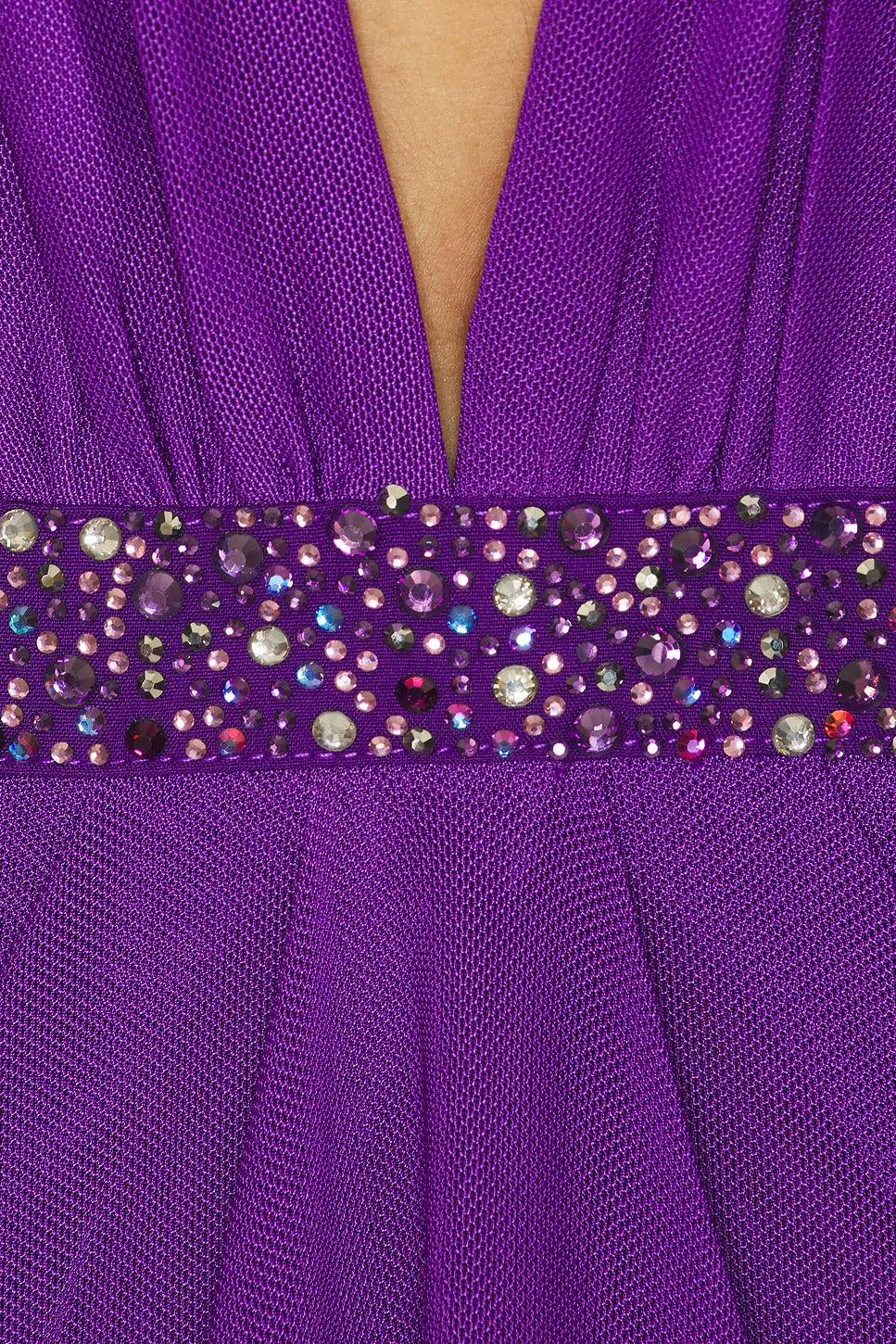 Daphmé Plunge Backless Cutout Maxi Dress In Purple