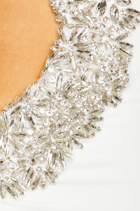 Yolita Sleeveless Cutout Crystal Maxi Dress In White